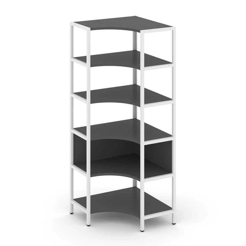 Односекционный угловой стеллаж пятиярусный Shelf System (металл белый) SN.STMU-511