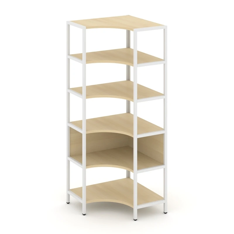 Односекционный угловой стеллаж пятиярусный Shelf System (металл белый) SN.STMU-511
