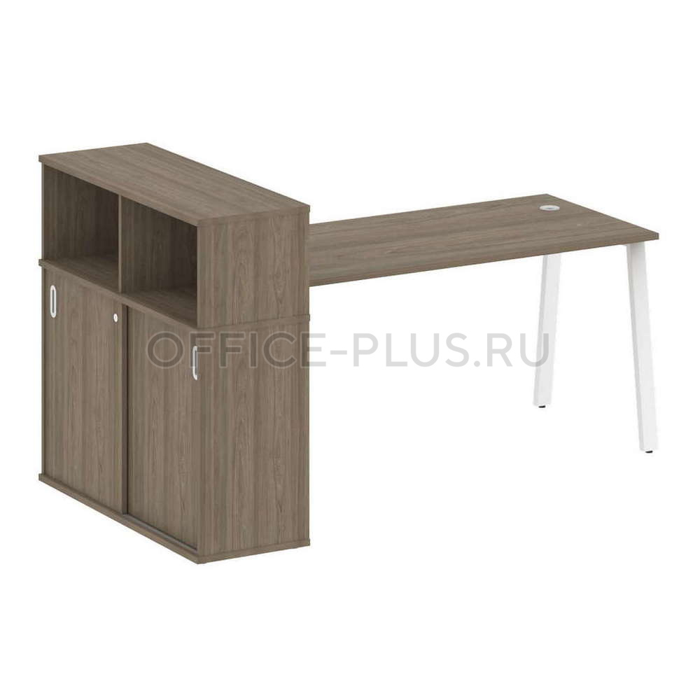 Стол рабочий Metal System Style на металлокаркасе с опорным шкафом-купе БА.РС-СШК-3.4
