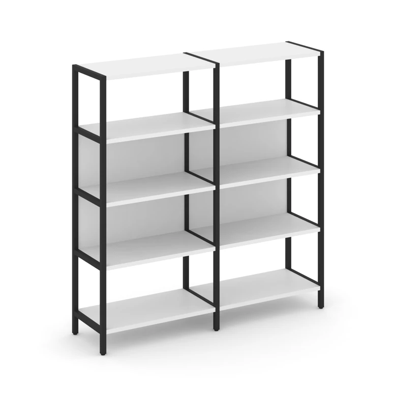 Двухсекционный стеллаж четырехярусный SHELF SYSTEM (металл черный) SN.STM-421