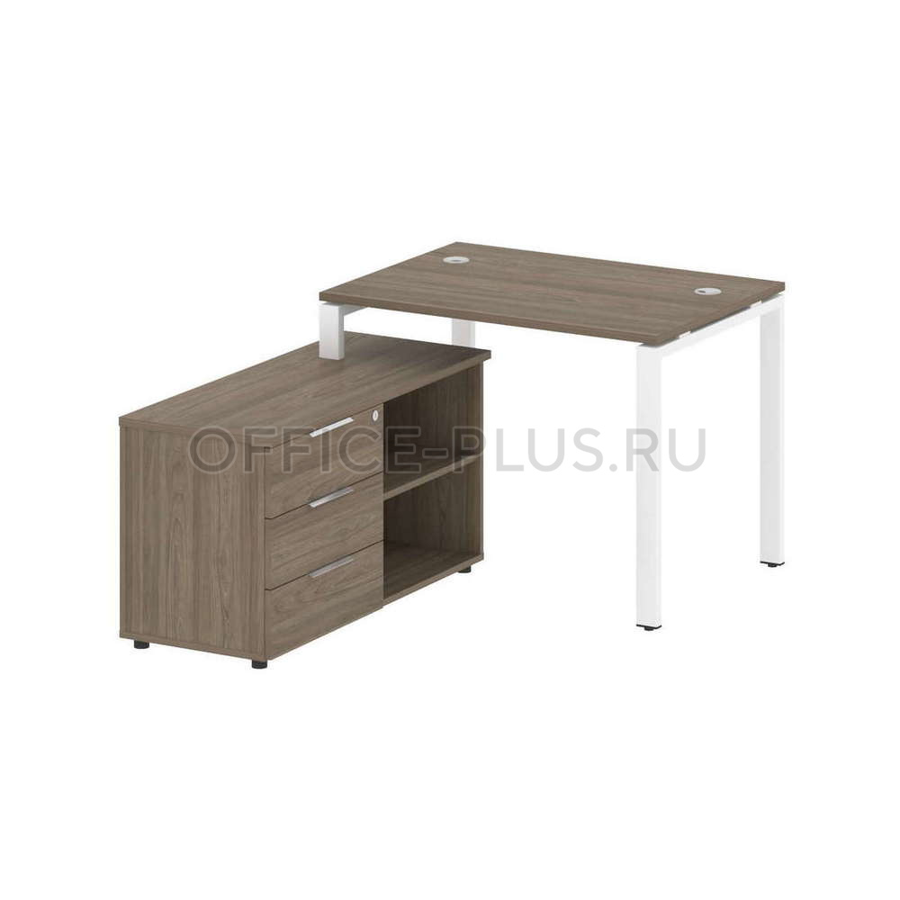 Стол рабочий Metal System Style на металлокаркасе с опорной тумбой БП.РС-СТС-2.1 Л