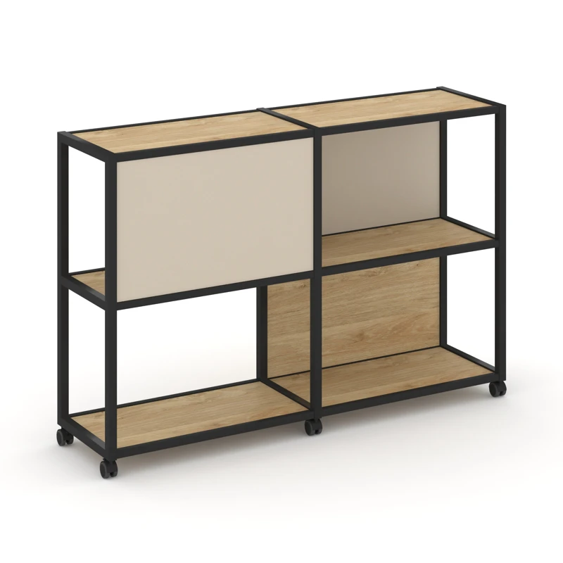 Стеллаж низкий 3 уровня 2 секции Shelf Mobile VR.LT-STK-313.06