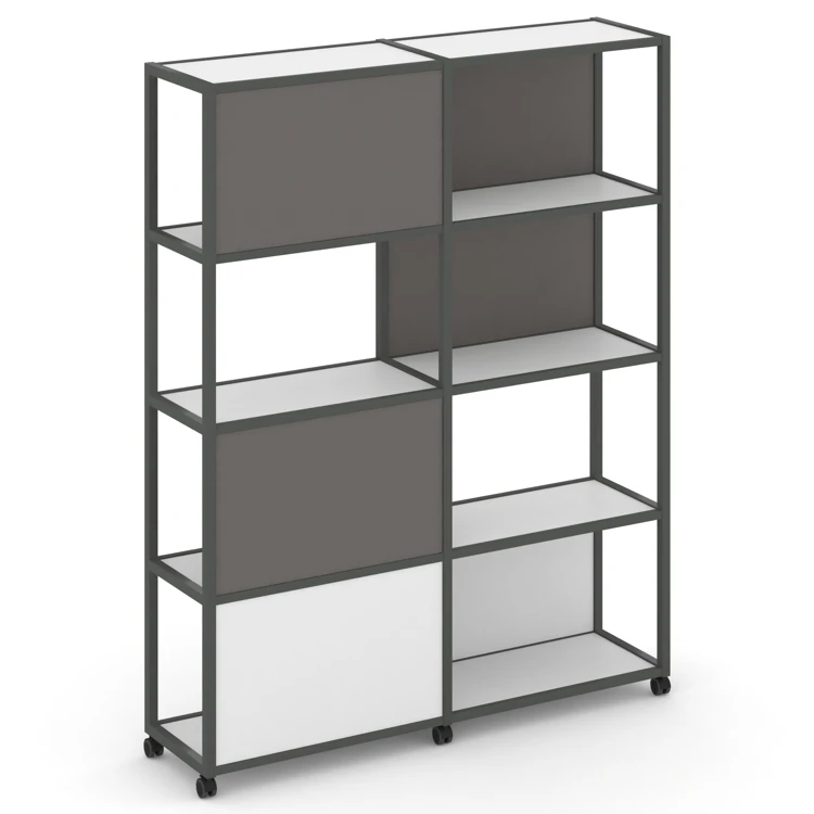 Стеллаж высокий 5 уровней 2 секции Shelf Mobile VR.LT-STK-515.06