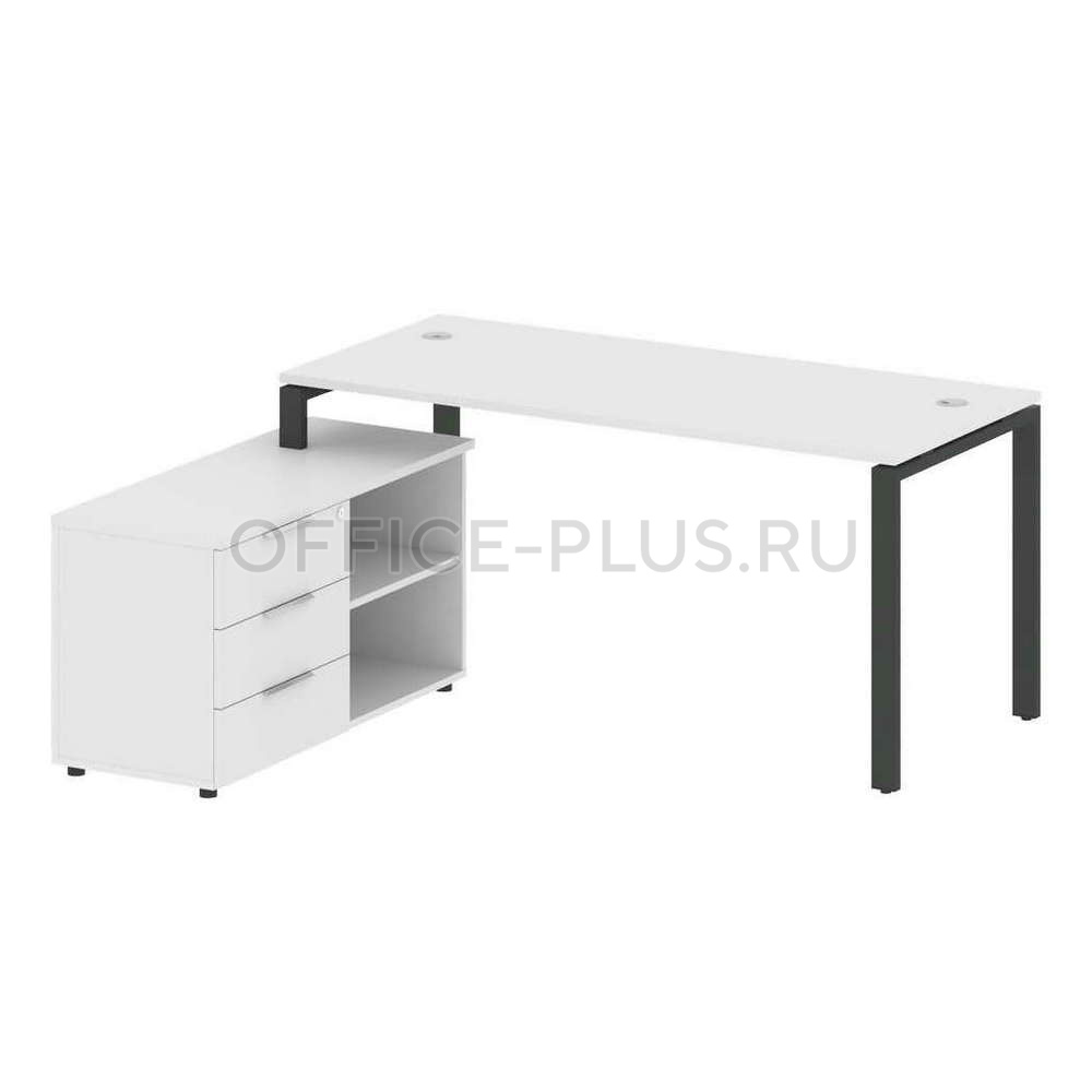 Стол рабочий Metal System Style на металлокаркасе с опорной тумбой БП.РС-СТС-2.4 Л