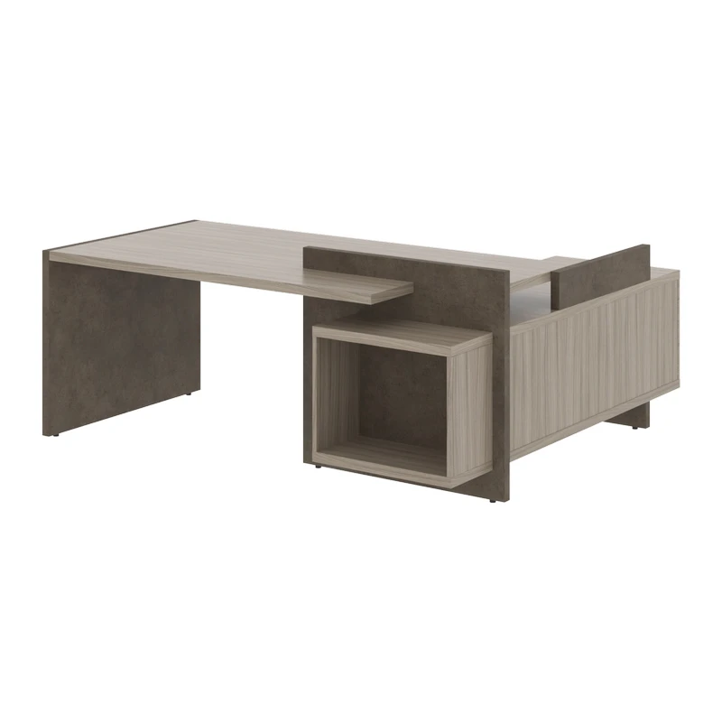 Стол руководителя на опорной тумбе левый Wood&Stone СФ-531211
