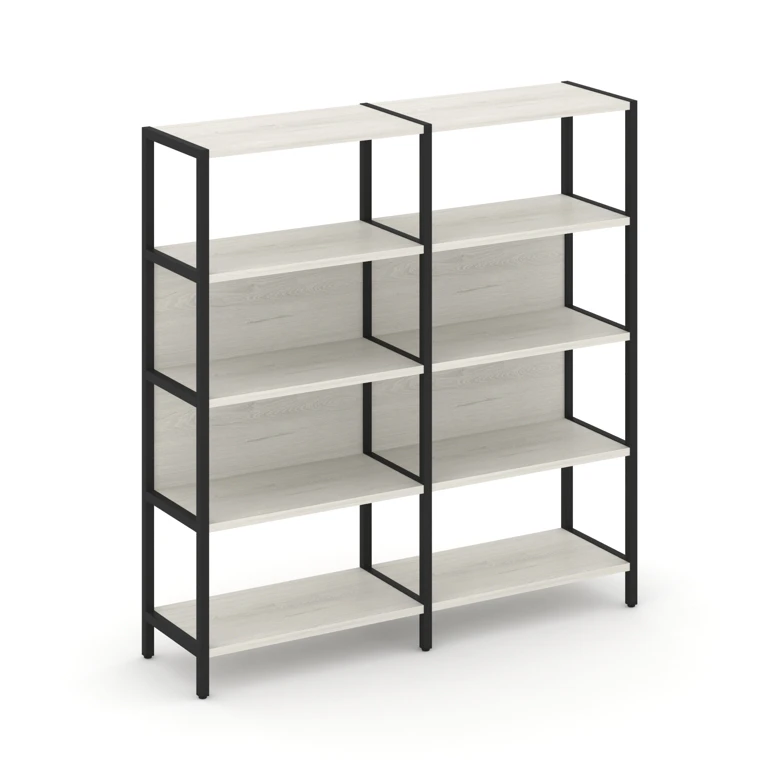 Двухсекционный стеллаж четырехярусный SHELF SYSTEM (металл черный) SN.STM-421