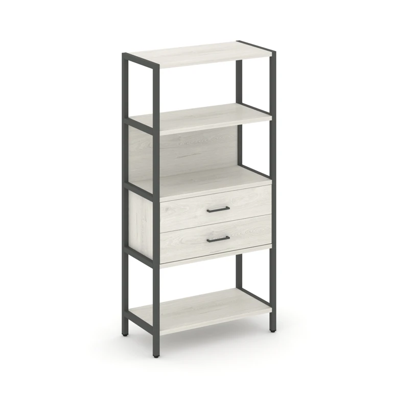 Односекционный стеллаж четырехярусный с ящиками SHELF SYSTEM (металл антрацит) SN.STM-412