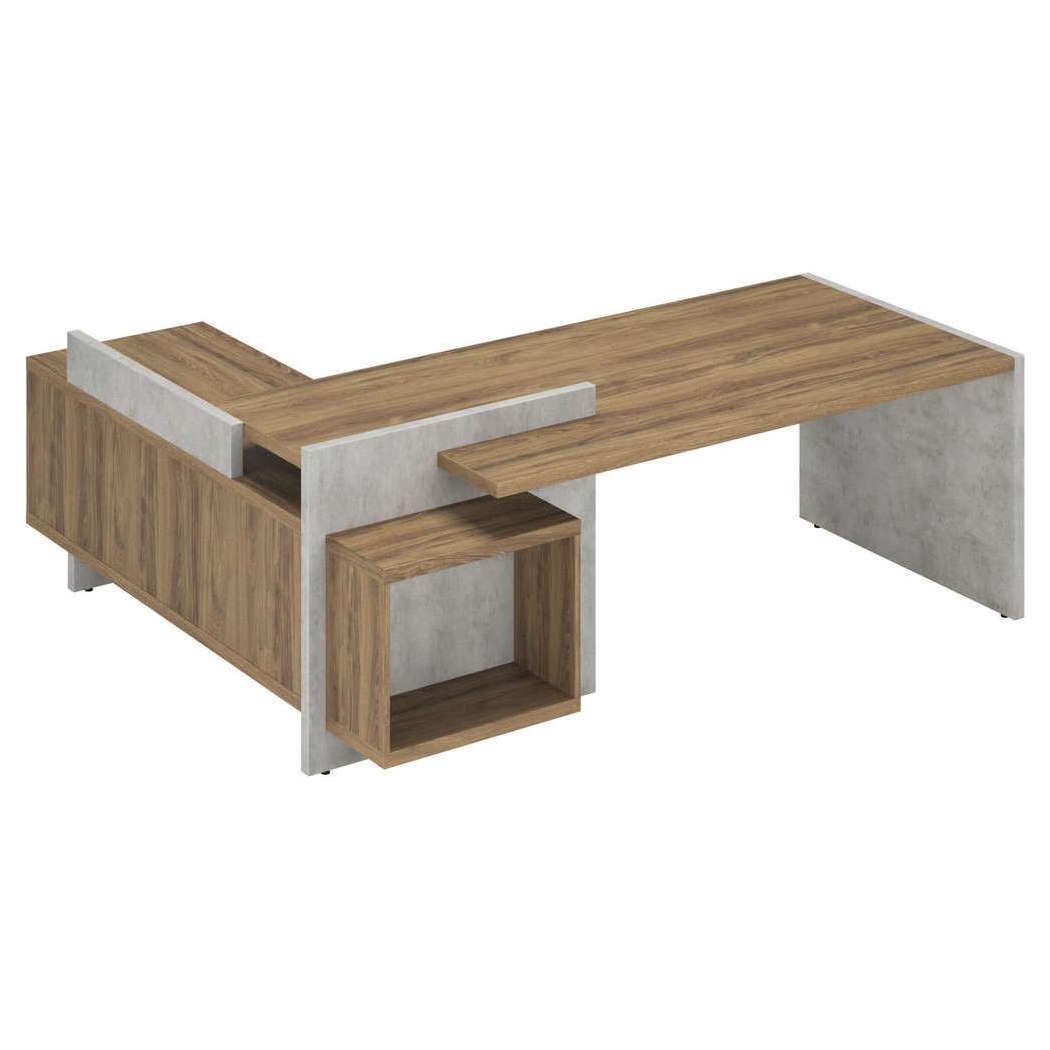 Стол для руководителя на опорной тумбе Wood&Stone правый (10 уп) СФ-531212