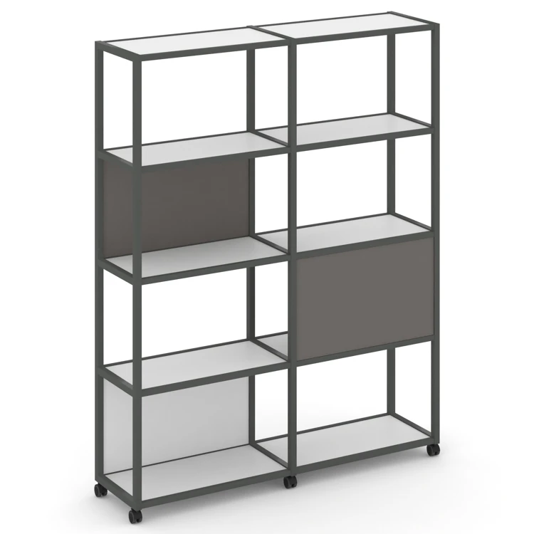 Стеллаж высокий 5 уровней 2 секции Shelf Mobile VR.LT-STK-512.06