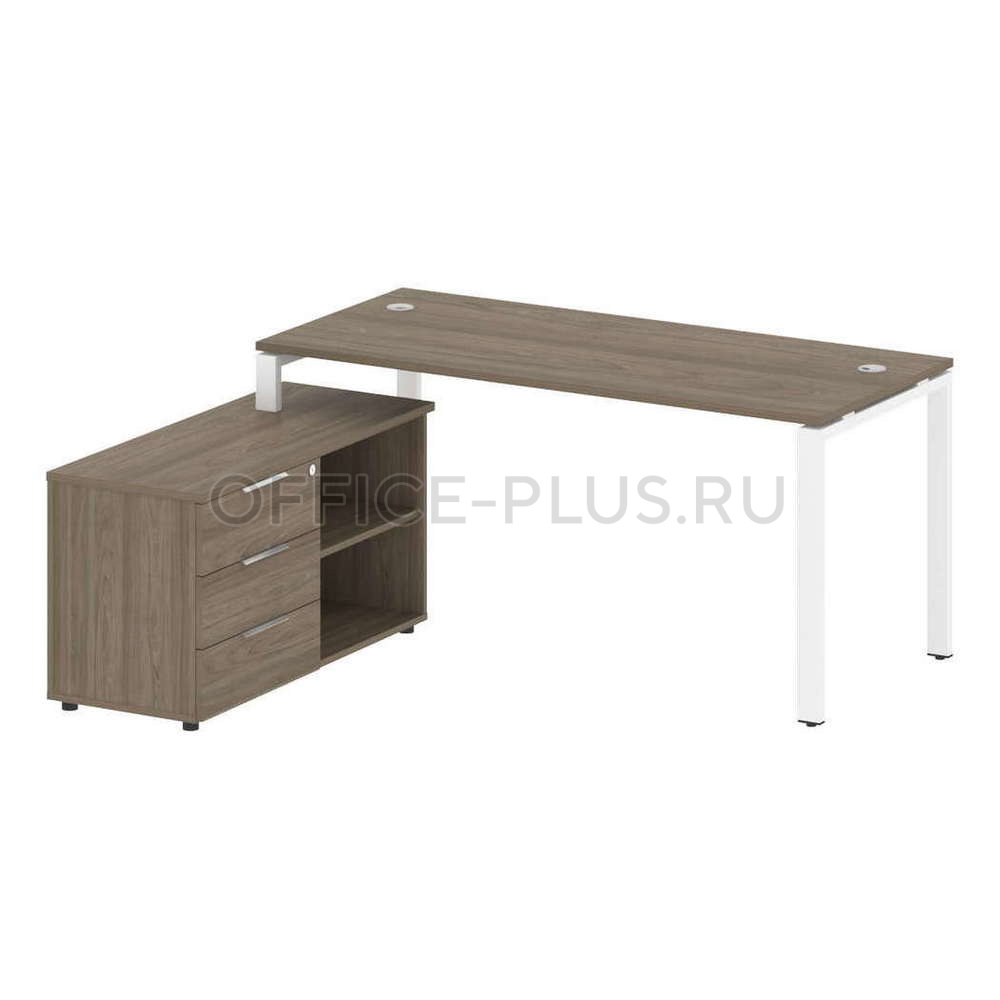 Стол рабочий Metal System Style на металлокаркасе с опорной тумбой БП.РС-СТС-2.4 Л