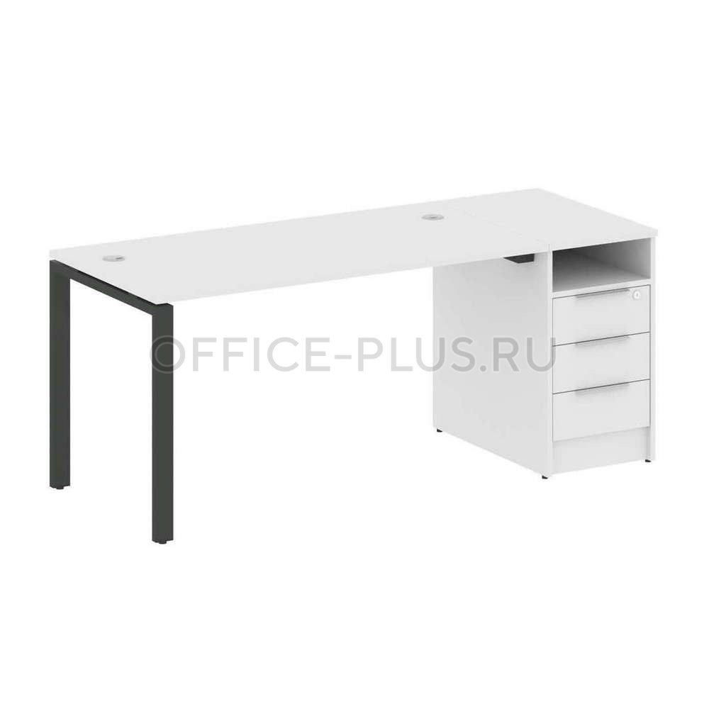 Стол рабочий Metal System Style на металлокаркасе с опорной тумбой БП.РС-СТП-1.3