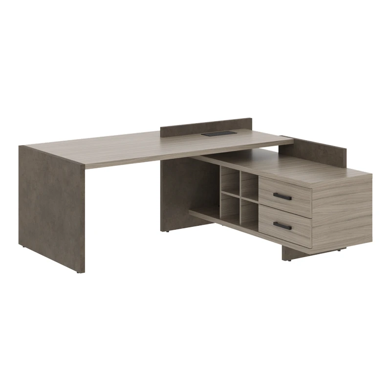 Стол руководителя на опорной тумбе правый Wood&Stone СФ-531212