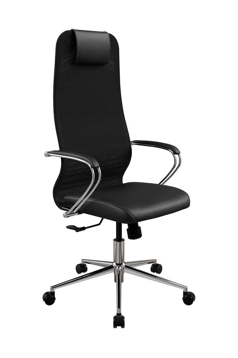 Кресло METTA ErgoLife SynchroSit 8 B1-9K - Сетка(X2)+ЭкоКожа(Экстра) хром