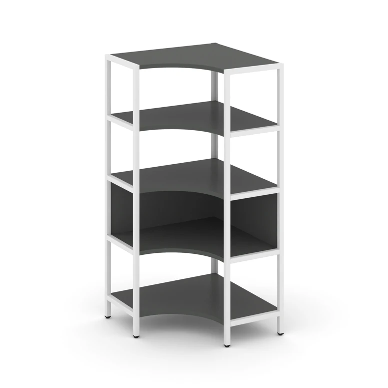 Односекционный угловой стеллаж четырехярусный Shelf System (металл белый) SN.STMU-411