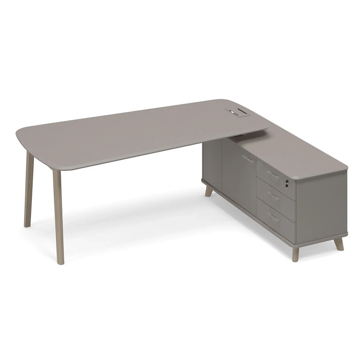 Стол руководителя с тумбой правый (тип 3) Тайм Вуд ТМ В2 118