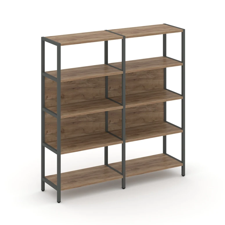 Двухсекционный стеллаж четырехярусный SHELF SYSTEM (металл антрацит) SN.STM-421