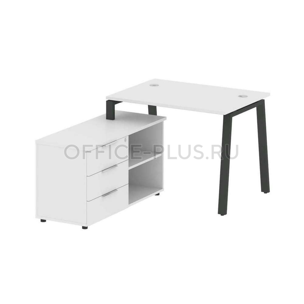 Стол рабочий Metal System Style на металлокаркасе с опорной тумбой БА.РС-СТС-2.1 Л