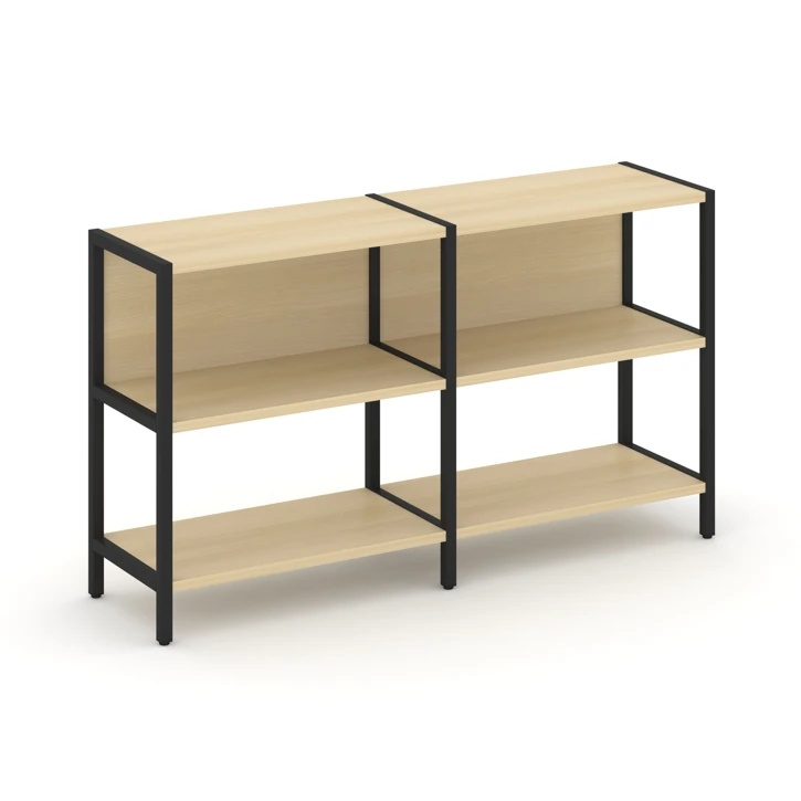 Двухсекционный стеллаж двухярусный SHELF SYSTEM (металл черный) SN.STM-221