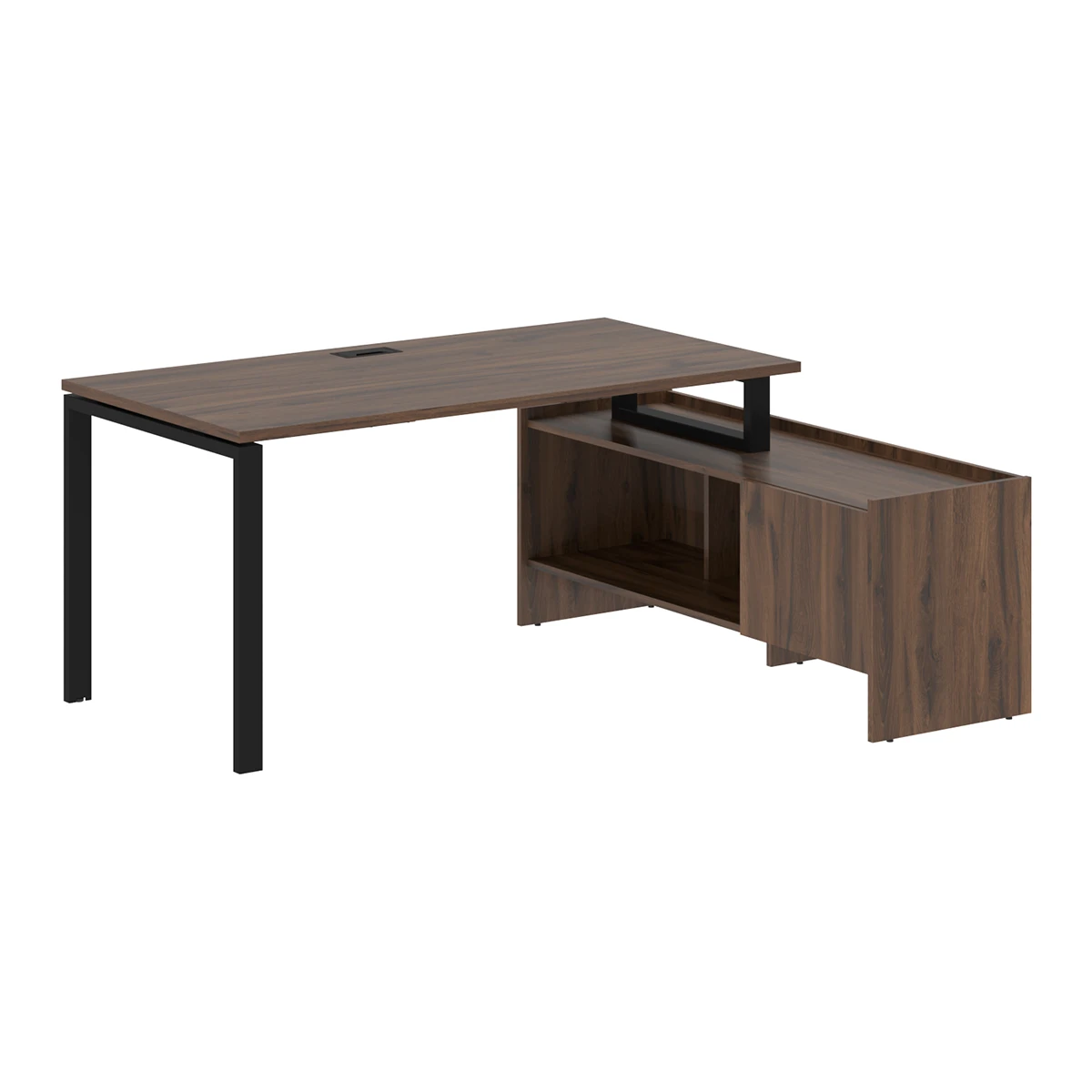 Стол рабочий на металлокаркасе с тумбой правый EDIS U EUCT 17814R