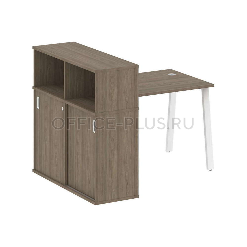 Стол рабочий Metal System Style на металлокаркасе с опорным шкафом-купе БА.РС-СШК-3.1