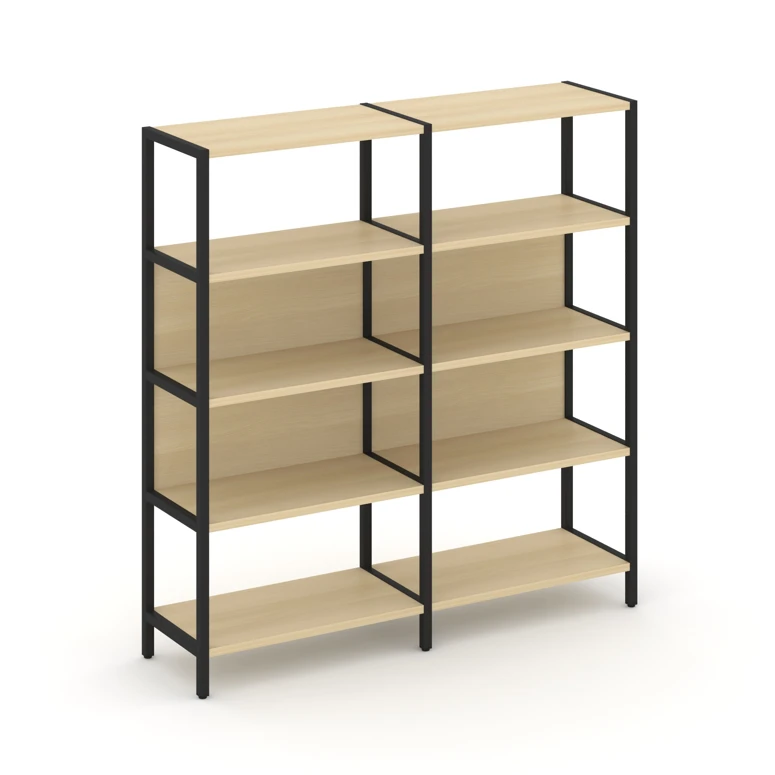 Двухсекционный стеллаж четырехярусный SHELF SYSTEM (металл черный) SN.STM-421