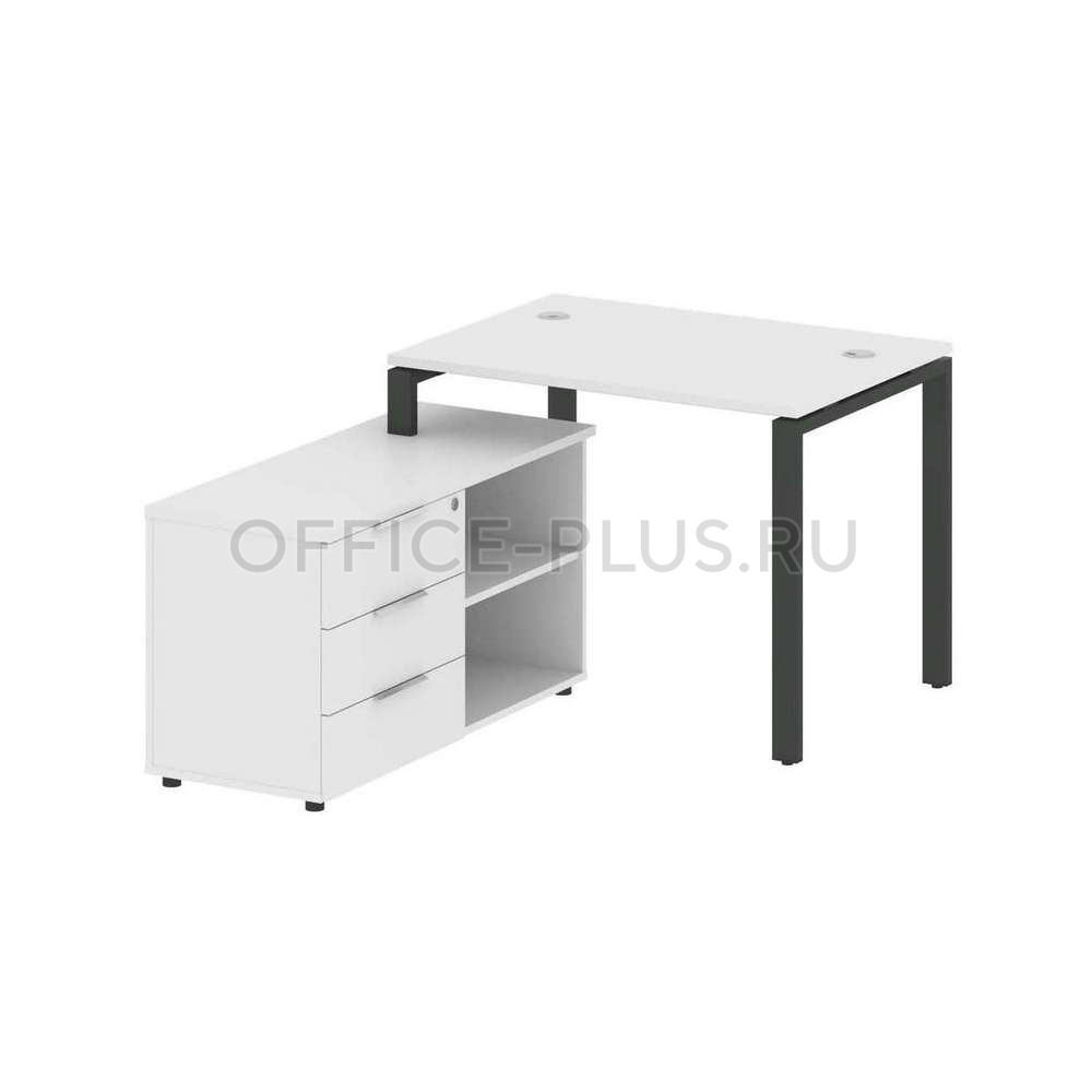 Стол рабочий Metal System Style на металлокаркасе с опорной тумбой БП.РС-СТС-2.1 Л