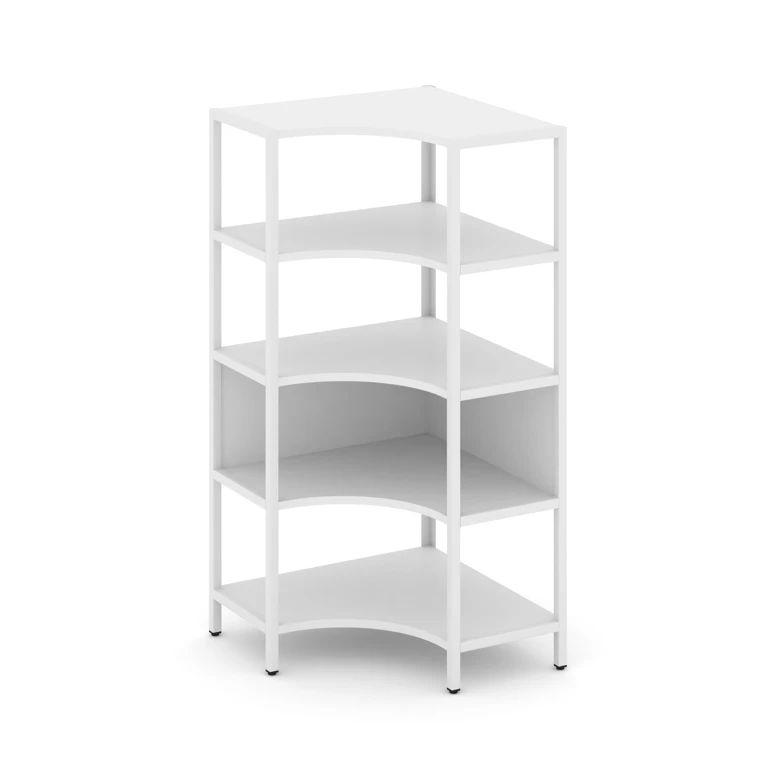 Односекционный угловой стеллаж четырехярусный Shelf System (металл белый) SN.STMU-411
