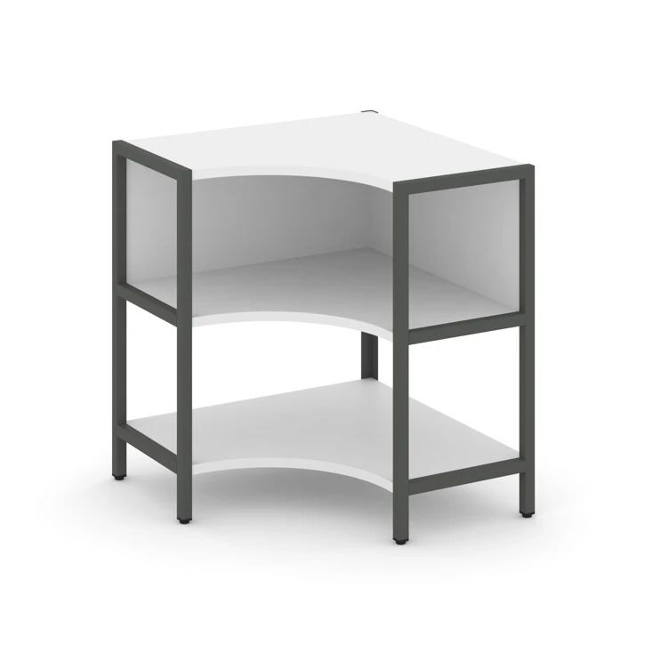 Односекционный угловой стеллаж двухярусный SHELF SYSTEM (металл антрацит) SN.STMU-211