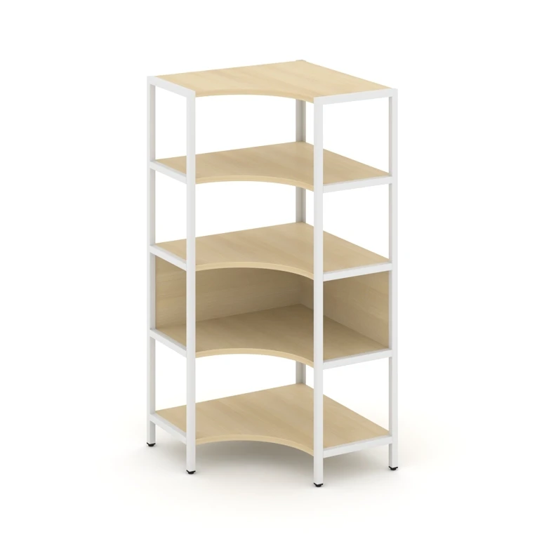 Односекционный угловой стеллаж четырехярусный Shelf System (металл белый) SN.STMU-411