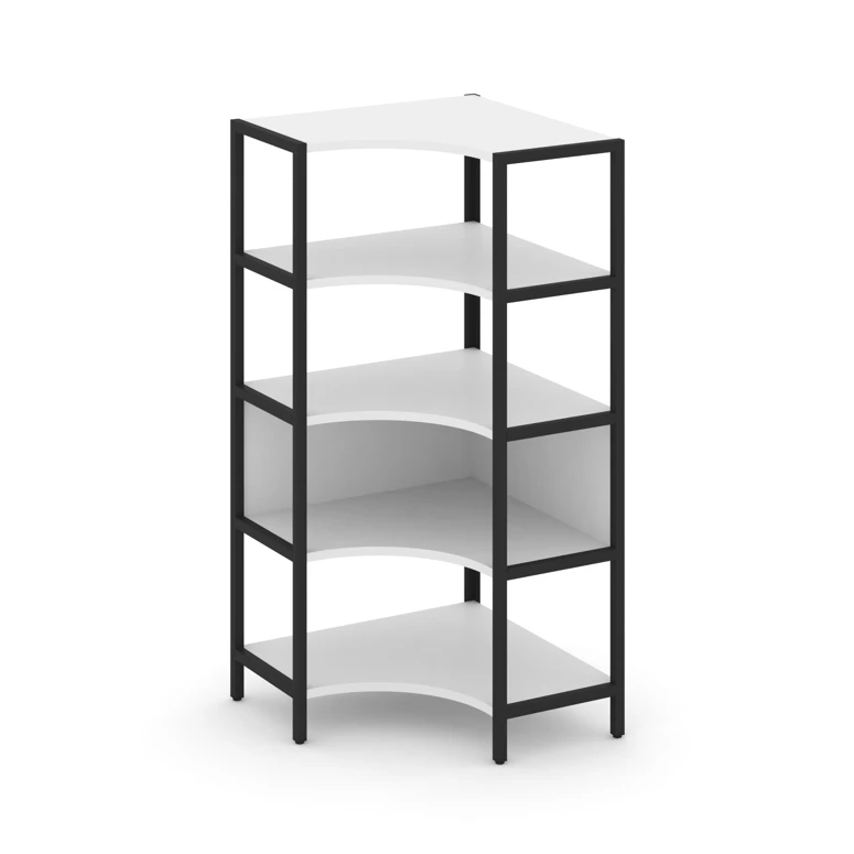 Односекционный угловой стеллаж четырехярусный SHELF SYSTEM (металл черный) SN.STMU-411
