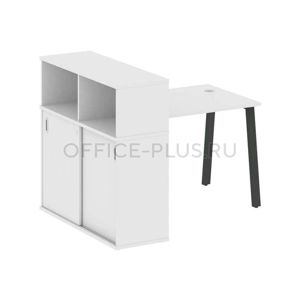 Стол рабочий Metal System Style на металлокаркасе с опорным шкафом-купе БА.РС-СШК-3.1