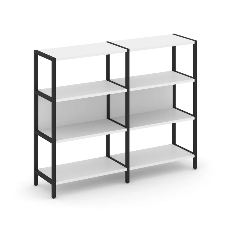 Двухсекционный стеллаж трехярусный SHELF SYSTEM (металл черный) SN.STM-321