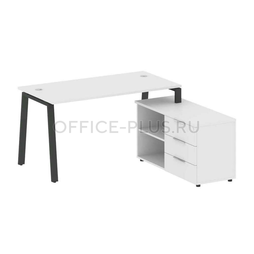 Стол рабочий Metal System Style на металлокаркасе с опорной тумбой БА.РС-СТС-2.3 Пр