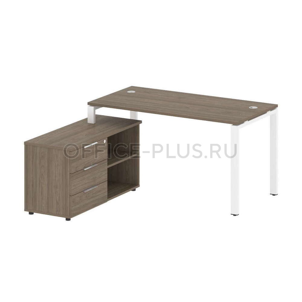 Стол рабочий Metal System Style на металлокаркасе с опорной тумбой БП.РС-СТС-2.3 Л