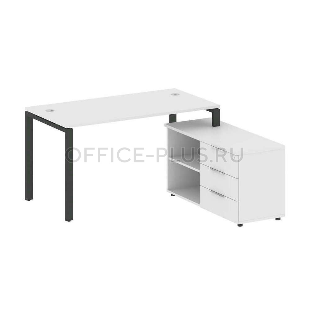 Стол рабочий Metal System Style на металлокаркасе с опорной тумбой БП.РС-СТС-2.3 Пр