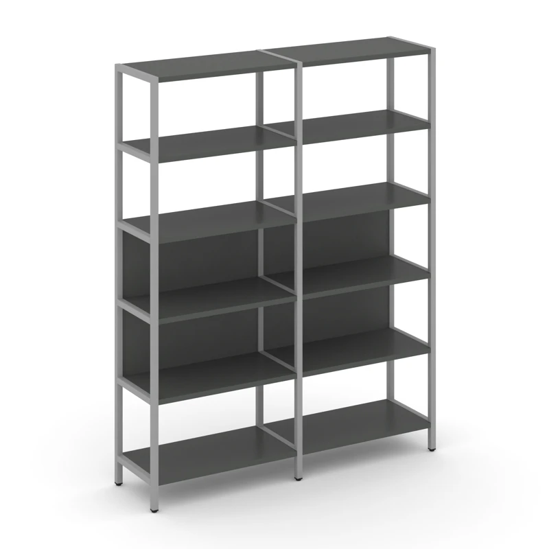 Двухсекционный стеллаж пятиярусный Shelf System (металл серый) SN.STM-521