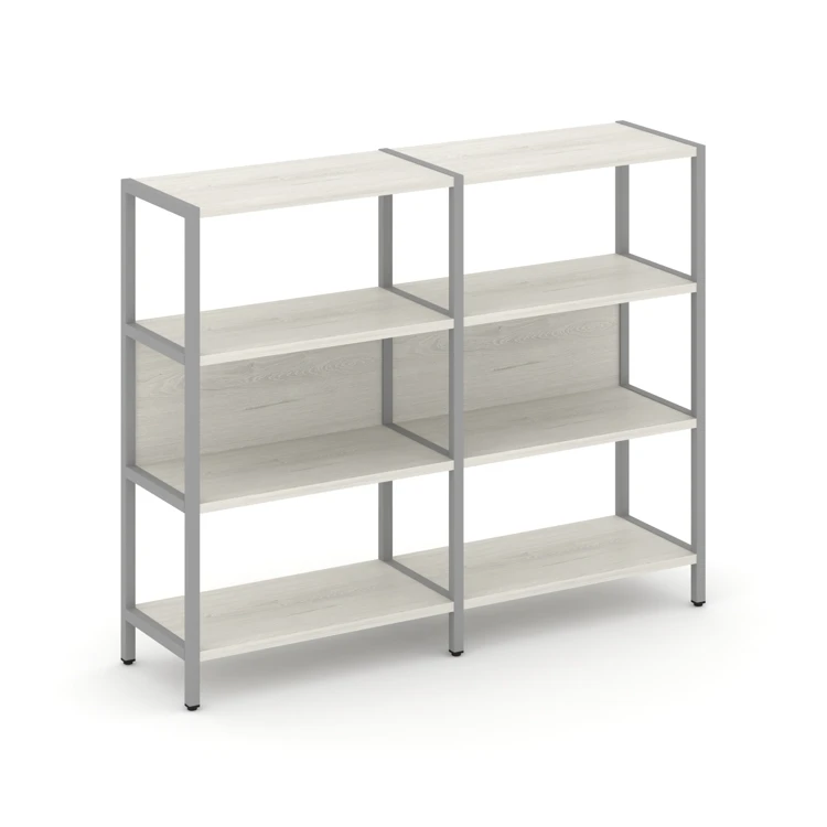 Двухсекционный стеллаж трехярусный Shelf System (металл серый) SN.STM-321