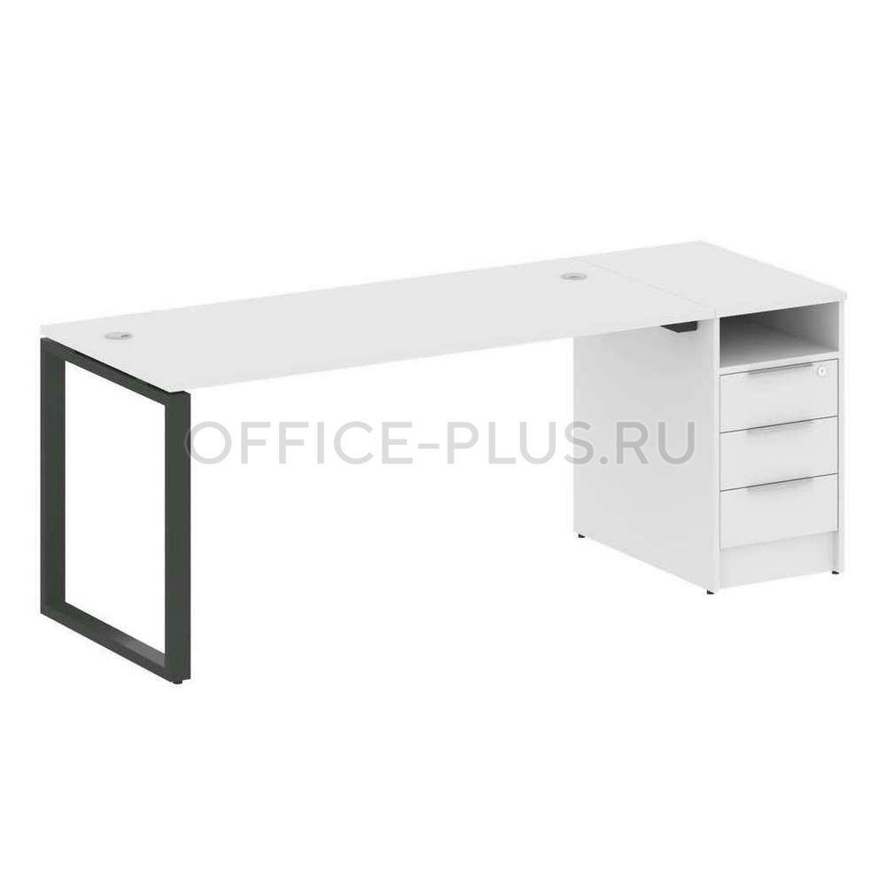Стол рабочий Metal System Style на металлокаркасе с опорной тумбой БО.РС-СТП-1.4