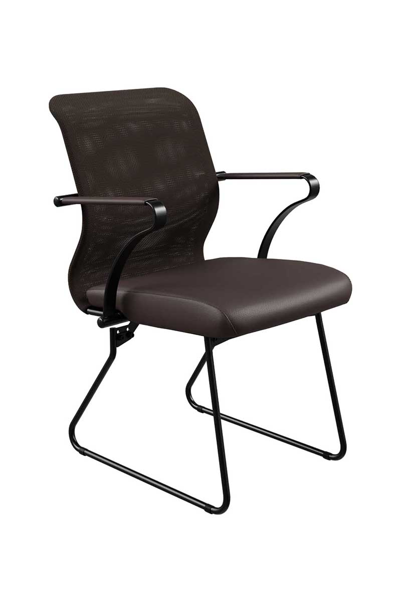 Кресло METTA ErgoLife S 8 M4-9K -Сетка(X2)+ЭкоКожа(Экстра) черный металл