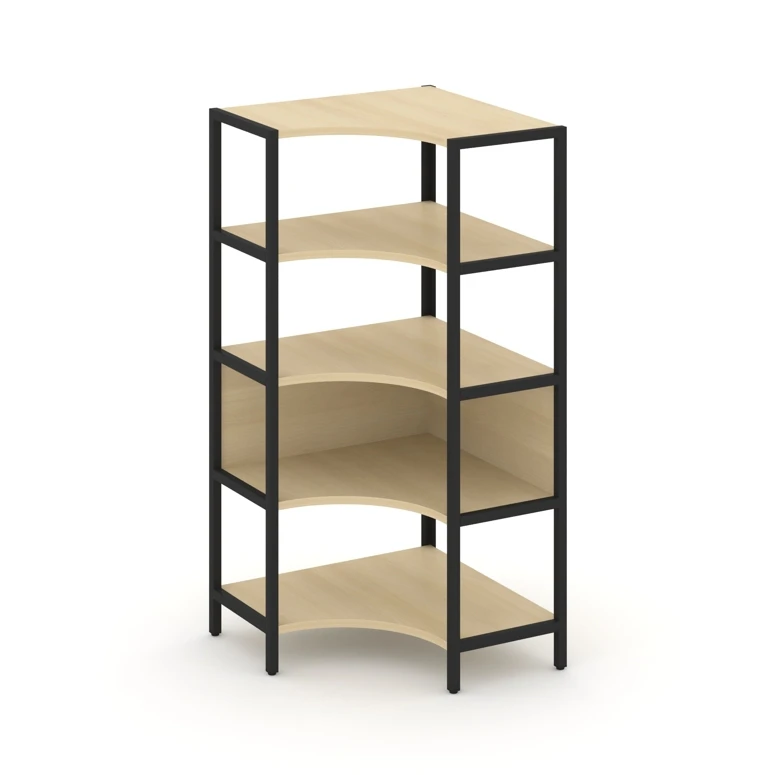 Односекционный угловой стеллаж четырехярусный SHELF SYSTEM (металл черный) SN.STMU-411