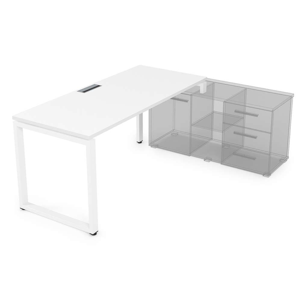 Стол рабочий Глосс / Gloss на металлокаркасе приставной к тумбе СТП-О.974