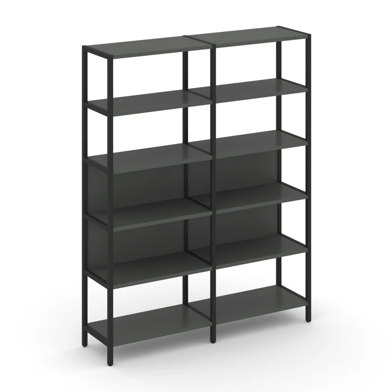 Двухсекционный стеллаж пятиярусный SHELF SYSTEM (металл черный) SN.STM-521