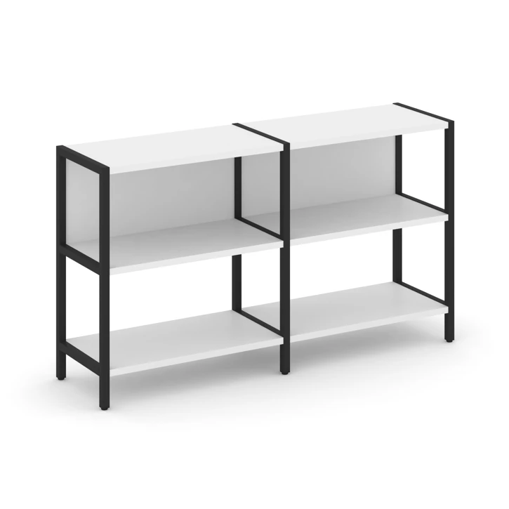 Двухсекционный стеллаж двухярусный SHELF SYSTEM (металл черный) SN.STM-221