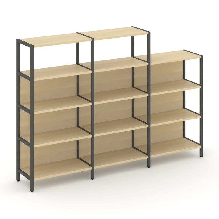 Трехсекционный стеллаж четырех/трехярусный SHELF SYSTEM (металл антрацит) SN.STM-432