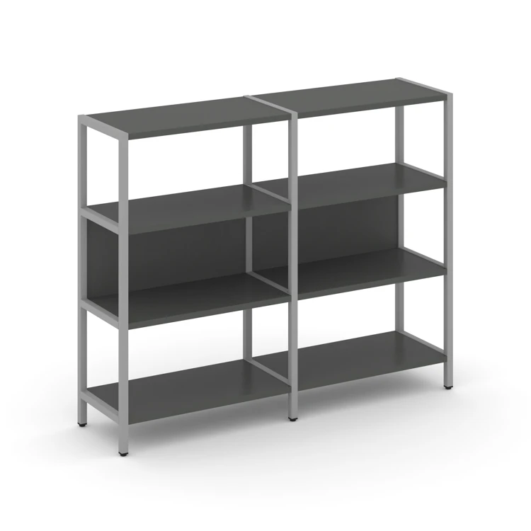 Двухсекционный стеллаж трехярусный Shelf System (металл серый) SN.STM-321