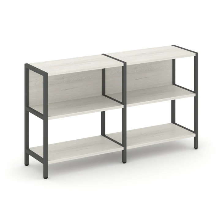 Двухсекционный стеллаж двухярусный SHELF SYSTEM (металл антрацит) SN.STM-221