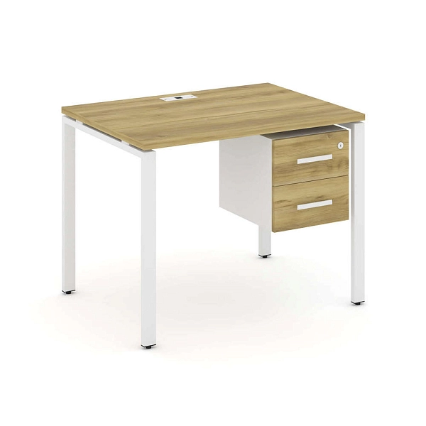 Стол рабочий на металлокаркасе с подвесной тумбой с двумя ящиками Concept CN.SP-113 B/W