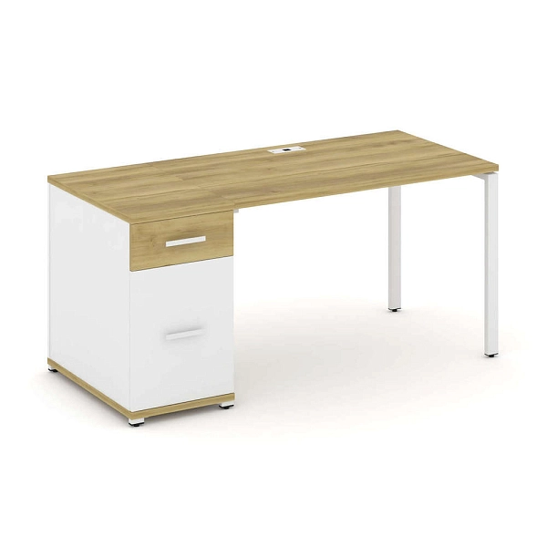 Стол рабочий на металлокаркасе с одной опорной тумбой Concept CN.SP-406 B/W